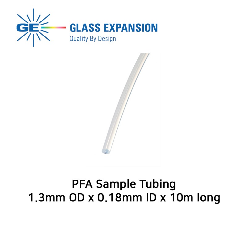PFA Sample Tubing 1.3mm OD x 0.18mm ID x 10m long