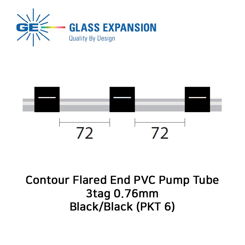 Contour Flared End PVC Pump Tube 3tag 0.76mm Black/Black (PKT 6)