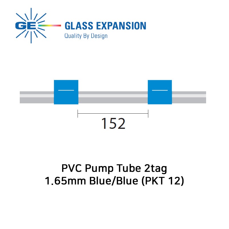 PVC Pump Tube 2tag 1.65mm ID Blue/Blue (PKT 12)