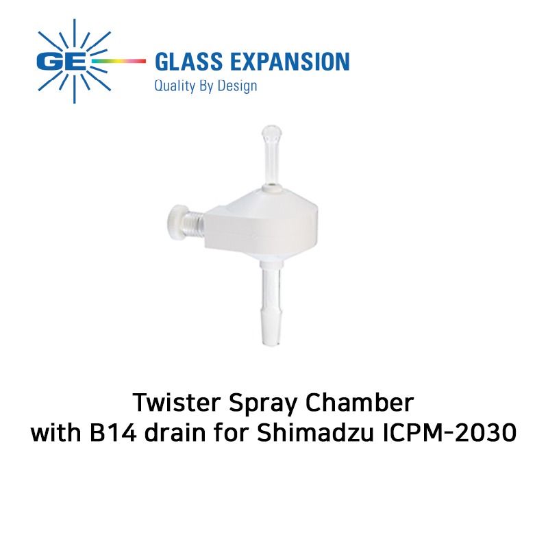 Twister Spray Chamber with B14 drain for Shimadzu ICPM-2030