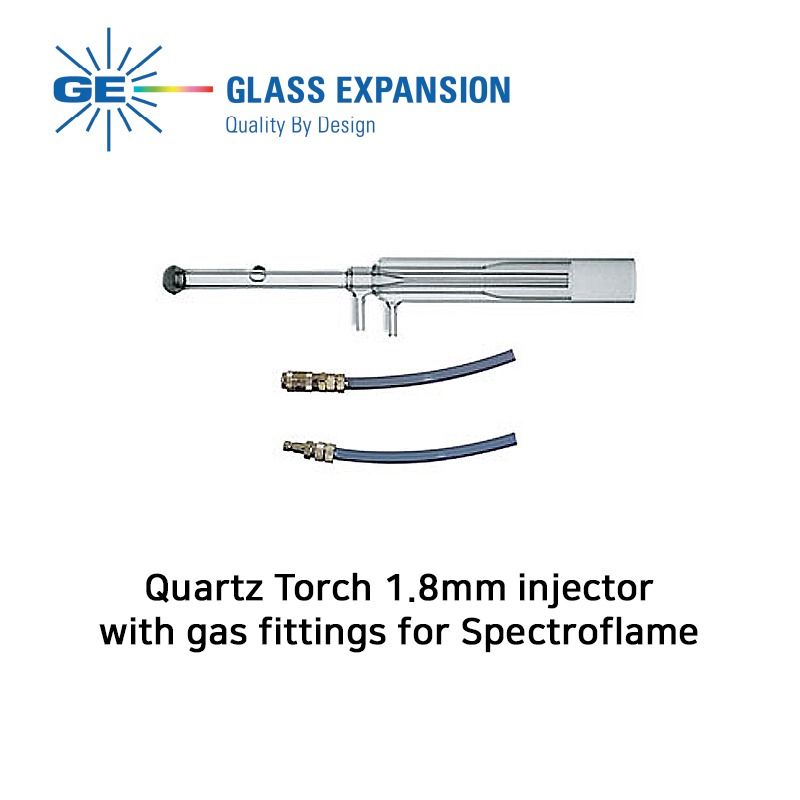 Quartz Torch 1.8mm injector with gas fittings for Spectroflame