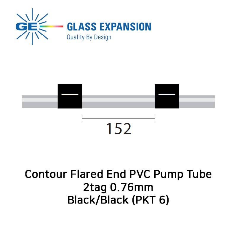 Contour Flared End PVC Pump Tube 2tag 0.76mm Black/Black (PKT 6)