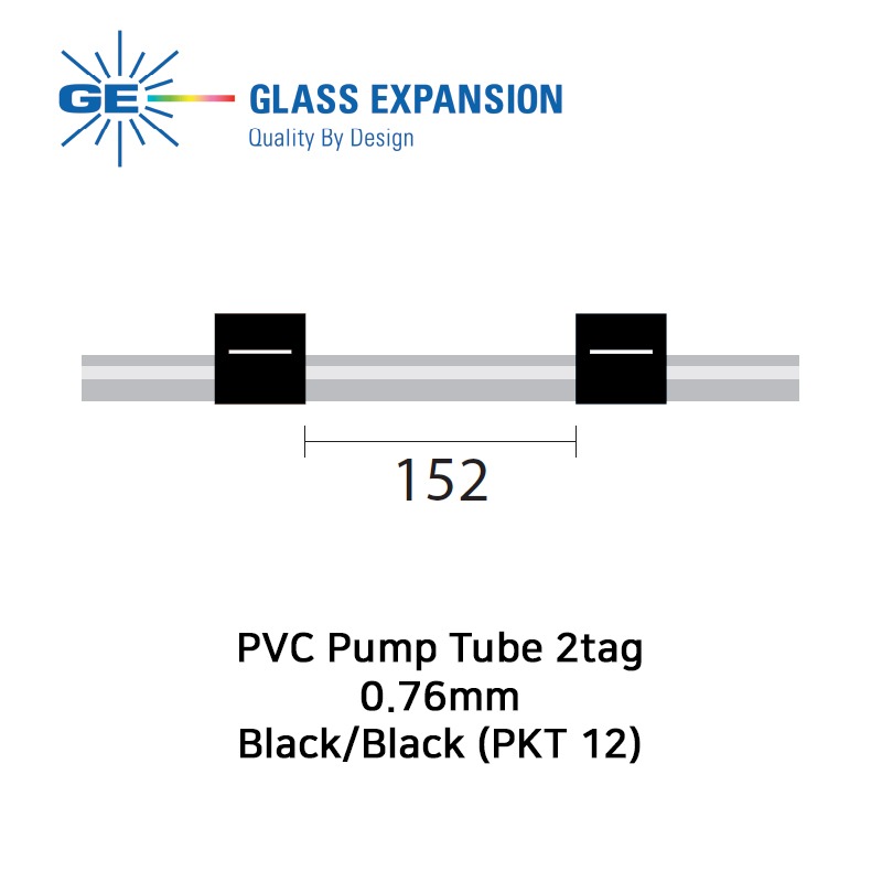 PVC Pump Tube 2tag 0.76mm ID Black/Black (PKT 12)