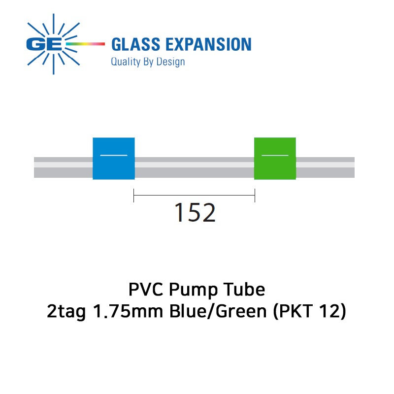 PVC Pump Tube 2tag 1.75mm ID Blue/Green (PKT 12)